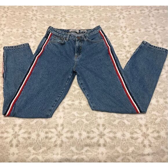 New Look Tori Five Pocket Mom Jeans with Stripes Down Leg. Size 4. 100% cotton - Picture 5 of 12